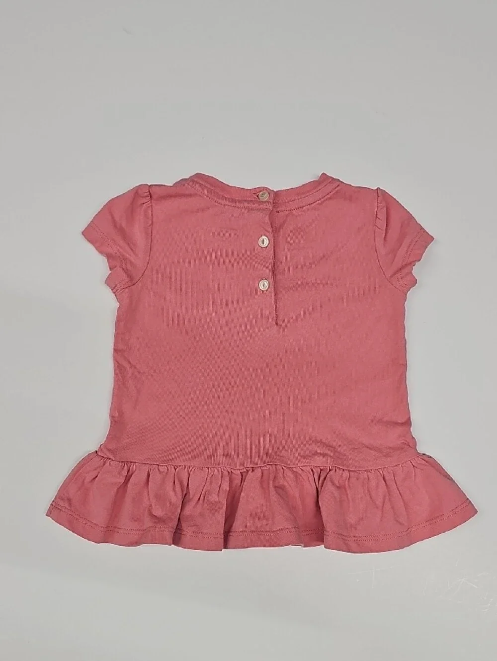 Ralph Lauren Pink Polo Bear Ruffle Hem Tee Size 9 Month